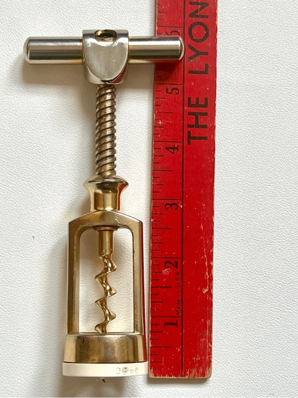 Vintage DBGM Fly Nut Corkscrew German Gold Tone Wine Opener MCM Bar Accessory
